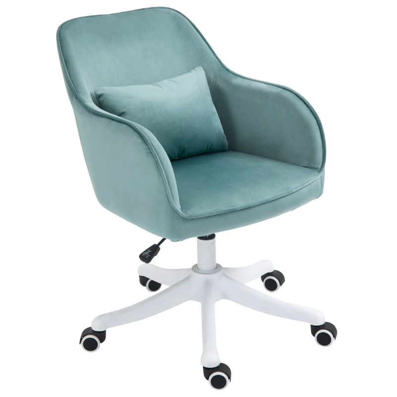 Vinsetto Scaun de birou cu perne de masaj cu roti inaltime reglabila, captuseala ergonomica de lux verde