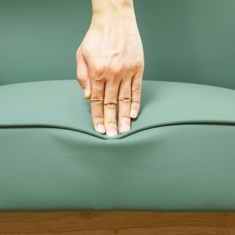 HOMCOM Sillón de Salón Tapizado en PU con Reposabrazos y Marco de Madera de Caucho para Dormitorio Carga 120 kg Verde