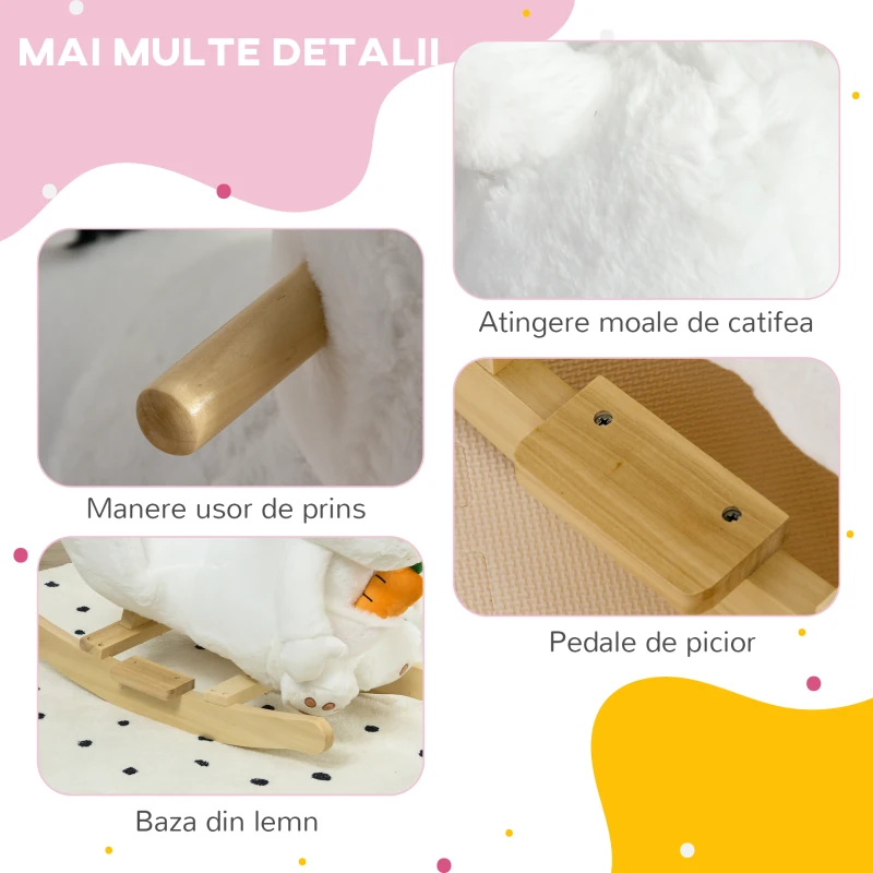 Homcom Balansoar Iepure pentru Copii – Plus, Ham Siguranta & Sunet