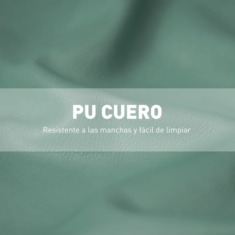 HOMCOM Sillón de Salón Tapizado en PU con Reposabrazos y Marco de Madera de Caucho para Dormitorio Carga 120 kg Verde