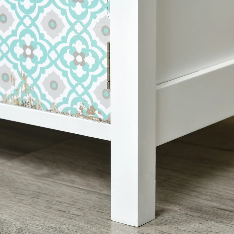HOMCOM Cómoda Estilo Boémio Cómoda para Dormitório com 2 Gavetas e 3 Compartimentos Desenho Anti-Tombo 68x34x80 cm Multicor