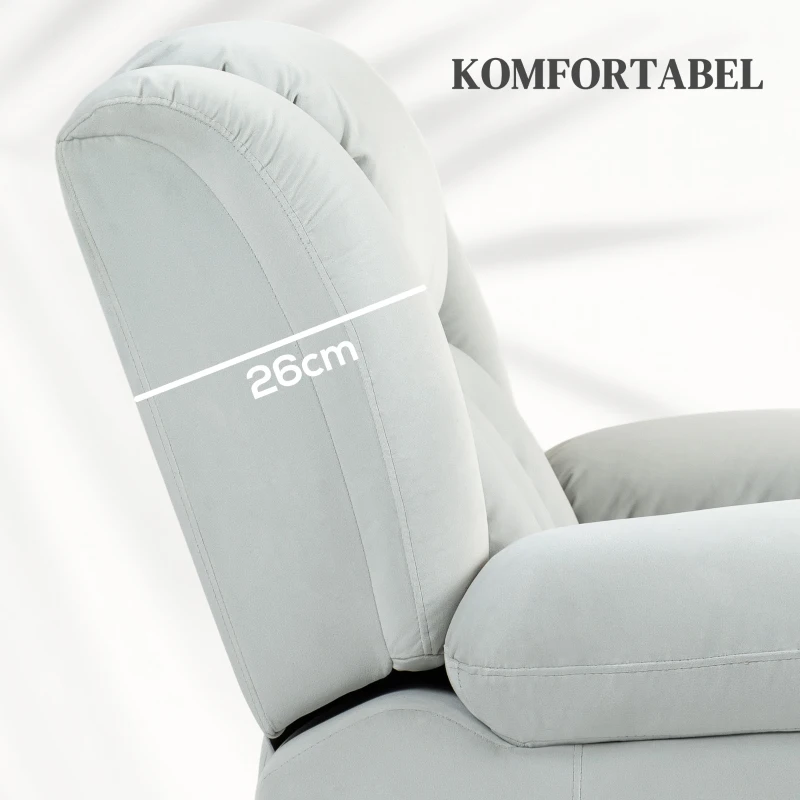 HOMCOM Elektrische Opsta-Stoel, Fluweelzachte Stof, USB-Poorten(m-7)