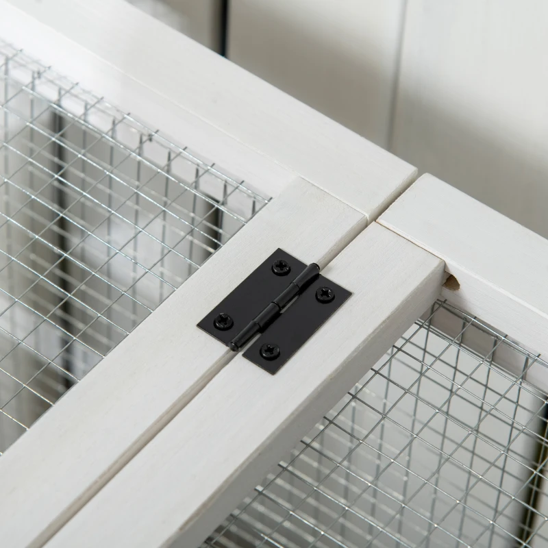 PawHut Konijnenhok voor Dwergkonijnen, Cavia's, met Wielen, 108 x 58 x 73,5 cm, Geel(m-8)