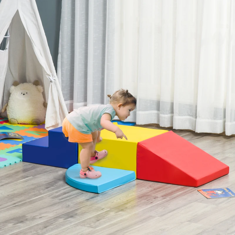 Homcom Set Constructii Moi – 4 Piese Multicolor pentru Copii 1-3 Ani