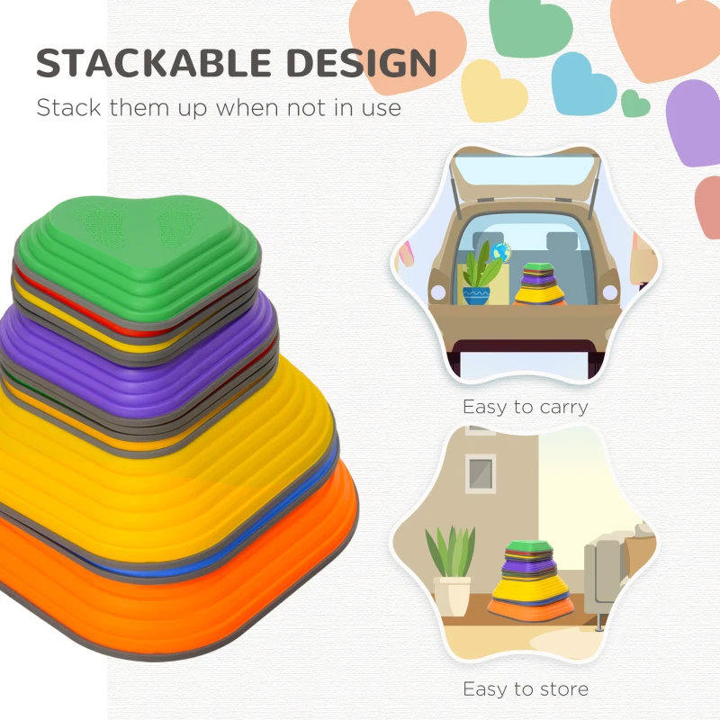 AIYAPLAY Kamienie do Balansu, Zestaw 11 sztuk, Stapelowane & Lekkie, Antypoślizgowe, Do Wewnątrz/Zewnątrz