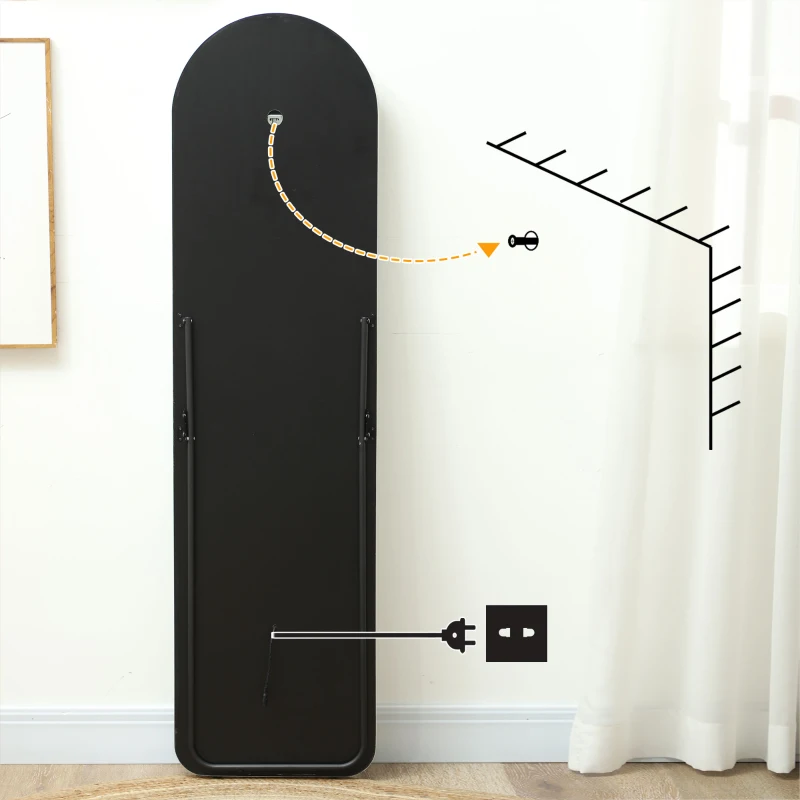 HOMCOM Espelho de Pé com Luzes LED 40x150 cm Espelho de Corpo Inteiro com Iluminação em 3 Cores e Função de Memória Prata