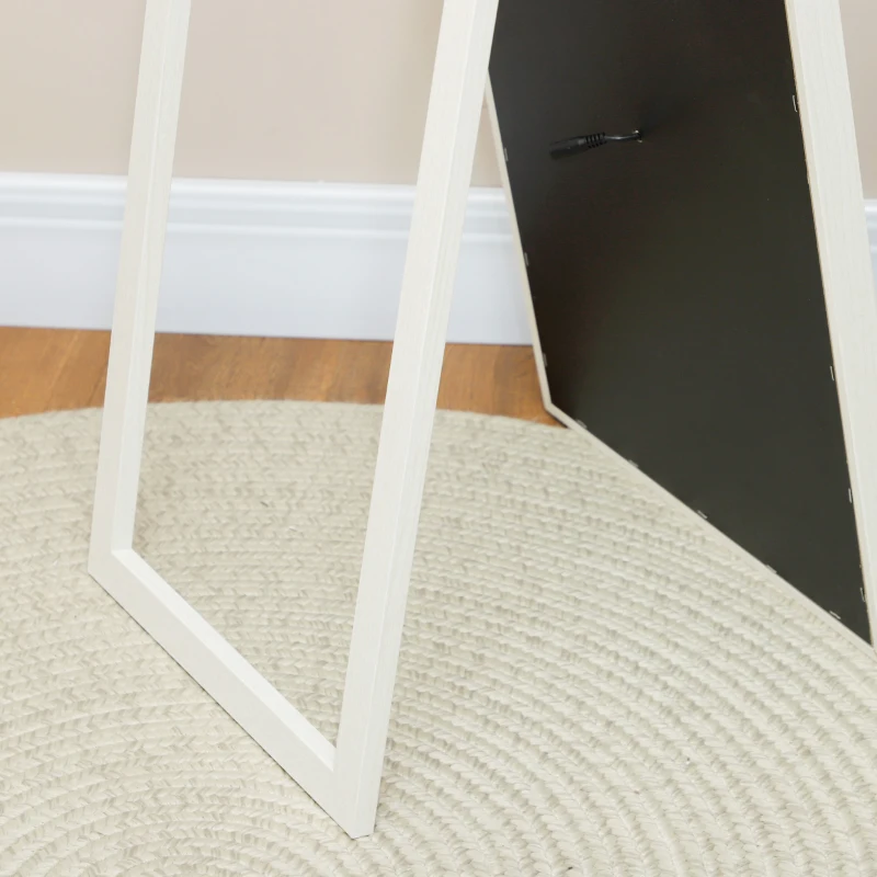 HOMCOM Volledige lengte spiegel, 40x160 cm, LED-verlichting, Touchbediening, dimbaar, 3 kleuren, Wit