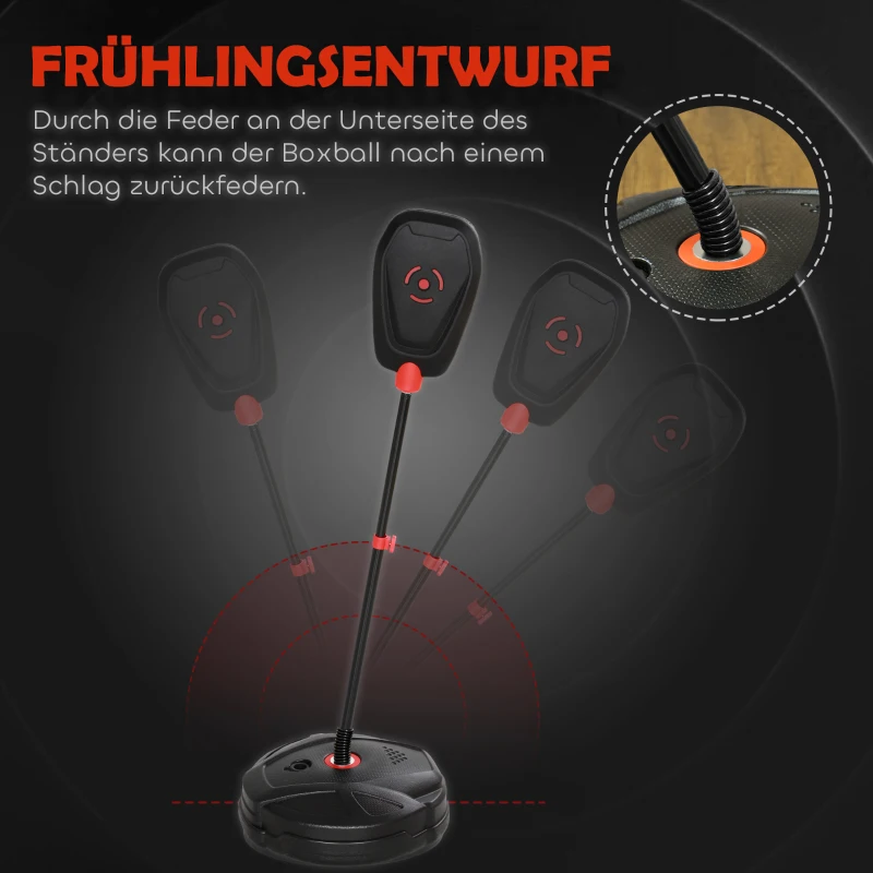 AIYAPLAY Bokszakset voor Kinderen, in Hoogte Verstelbaar, Incl. Bokshandschoenen, Vulbare Basis, Φ34 x 88-124H cm, Zwart