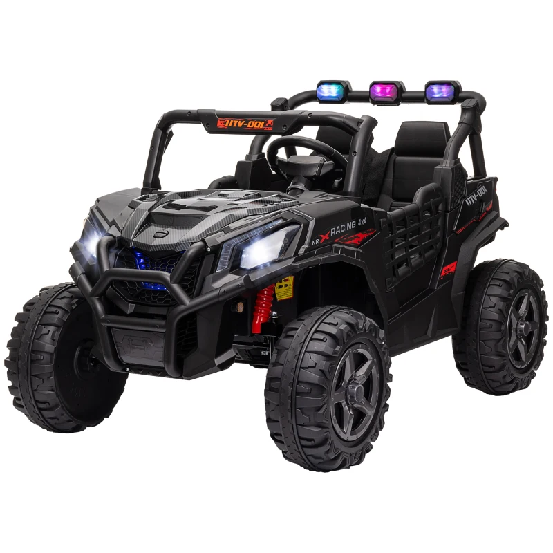 AIYAPLAY 24V 2 Seater Kids Electric Car with Remote Control, Suspension System,  Slow Start, 3 Speeds, for 3-8 Years, Black