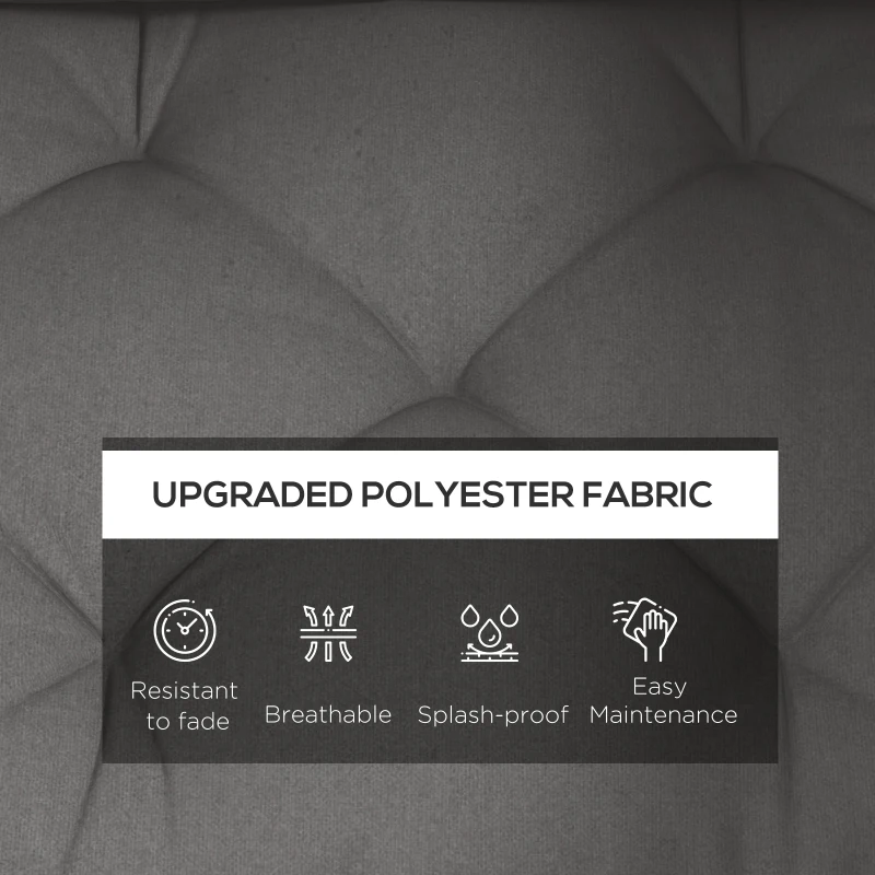 Outsunny Set de 3 Perne pentru Sezut si Spatar pentru Exterior pentru Paleti, Perne de Sezut Hidrofobe, Gri