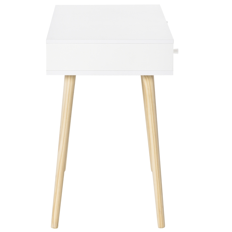 HOMCOM Consola Secretária Infantil com 1 Compartimento Aberto e 2 Gavetas Estilo Nórdico para Dormitório Entrada 100x48x76,5cm Multicolor