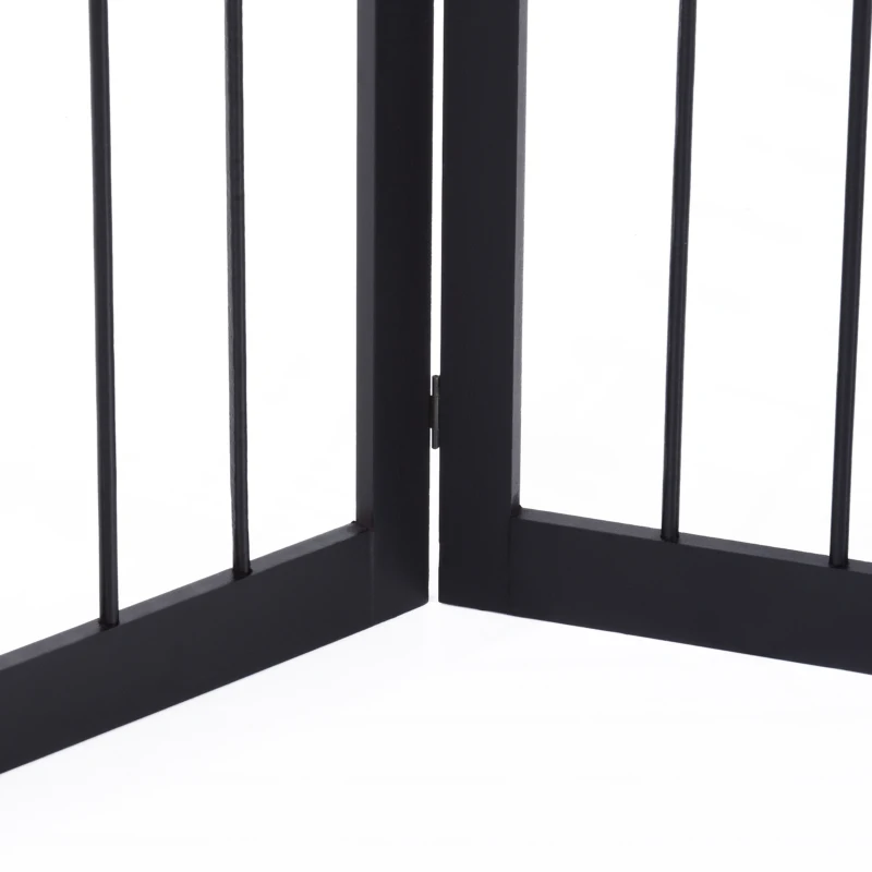 PawHut Barreira de Segurança Dobrável de 3 Painéis Portátil para Animais de Estimação 160x76 cm para Portas Escadas Corredores Marrom escuro