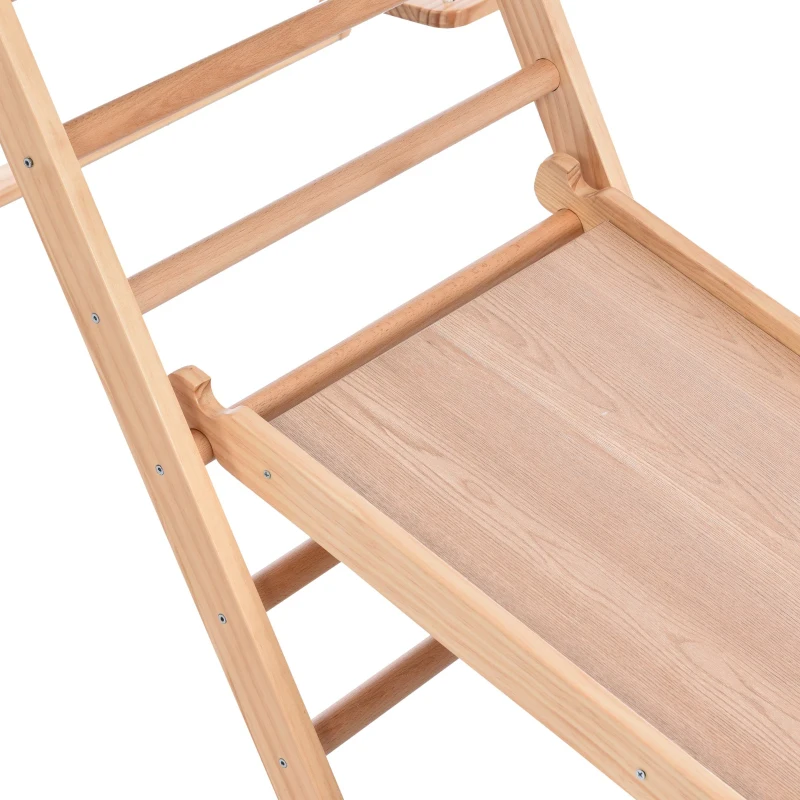 Aire de jeux pour enfants 3-en-1 en bois, toboggan, balançoire et structure d'escalade, 123,5×113×114 cm, Naturel