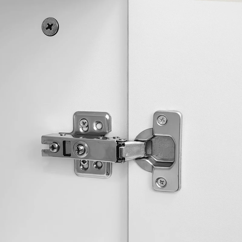 Sideboard mit tropfenförmigen Türen 120x80 cm, Modernes Design, internes Regal, tropfenförmige Schnitzerei, Weiß