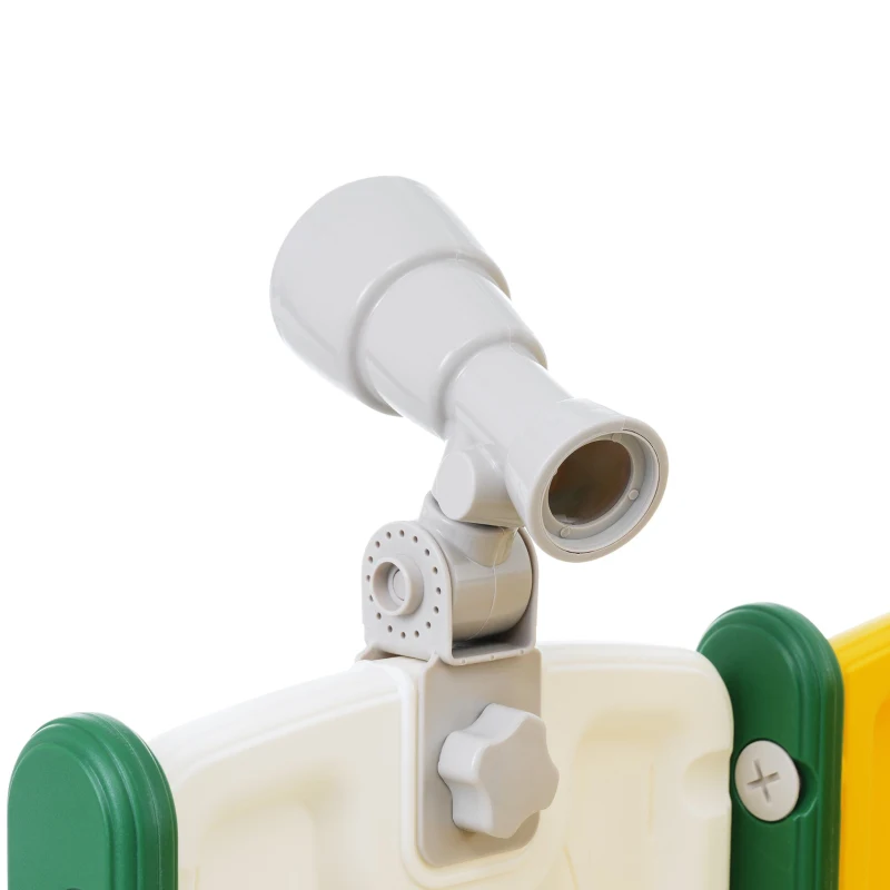 Toboggan pour enfants 8-en-1, jouet d'escalade multifonction avec 2 toboggans, échelle d'escalade, panier de basket, jeu de lasso, jumelles,  200×165×95 cm, Vert Antique