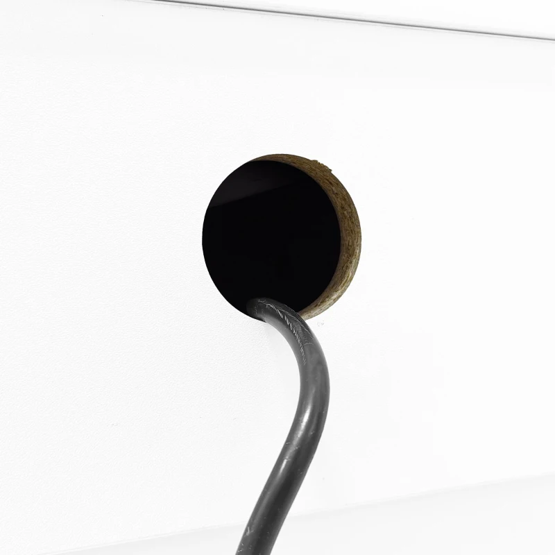 Nachttisch mit USB-Ladeschnittstelle, anhebbarer Tisch, bewegliches Riemenscheiben-Design, zwei Schubladen, 74×40.2×71 cm, Weiß