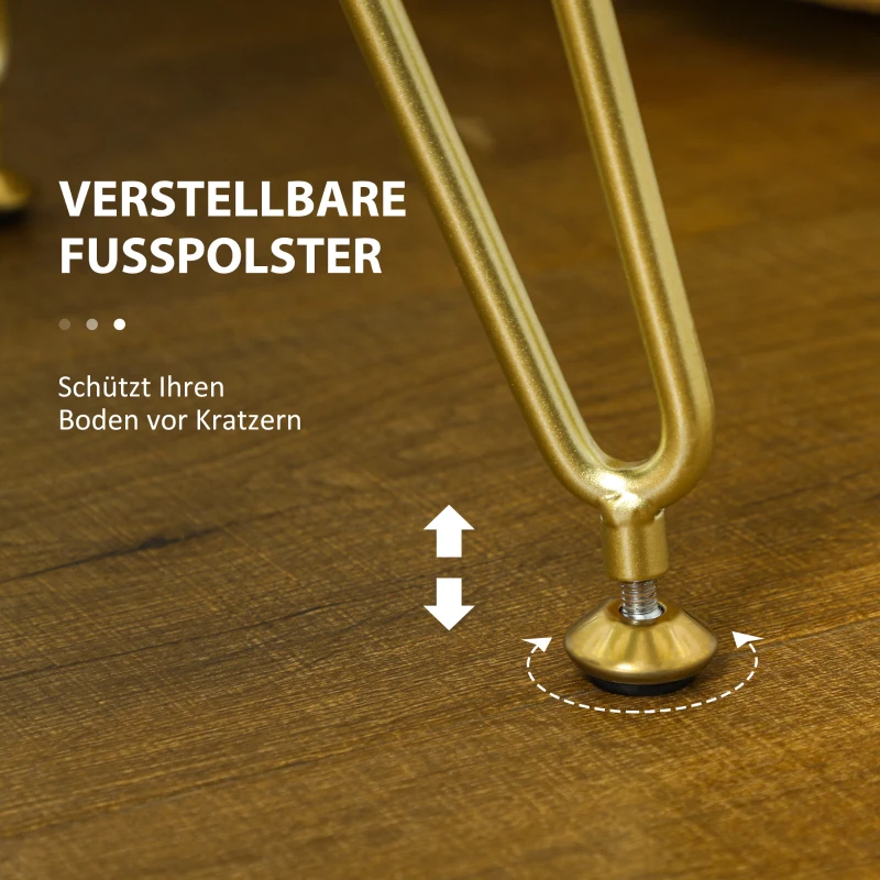 HOMCOM Nowoczesny Puf z Metalowymi Nogami, Miękkim Siedziskiem, do Salonu, Sypialni, Przedpokoju, Kremowy