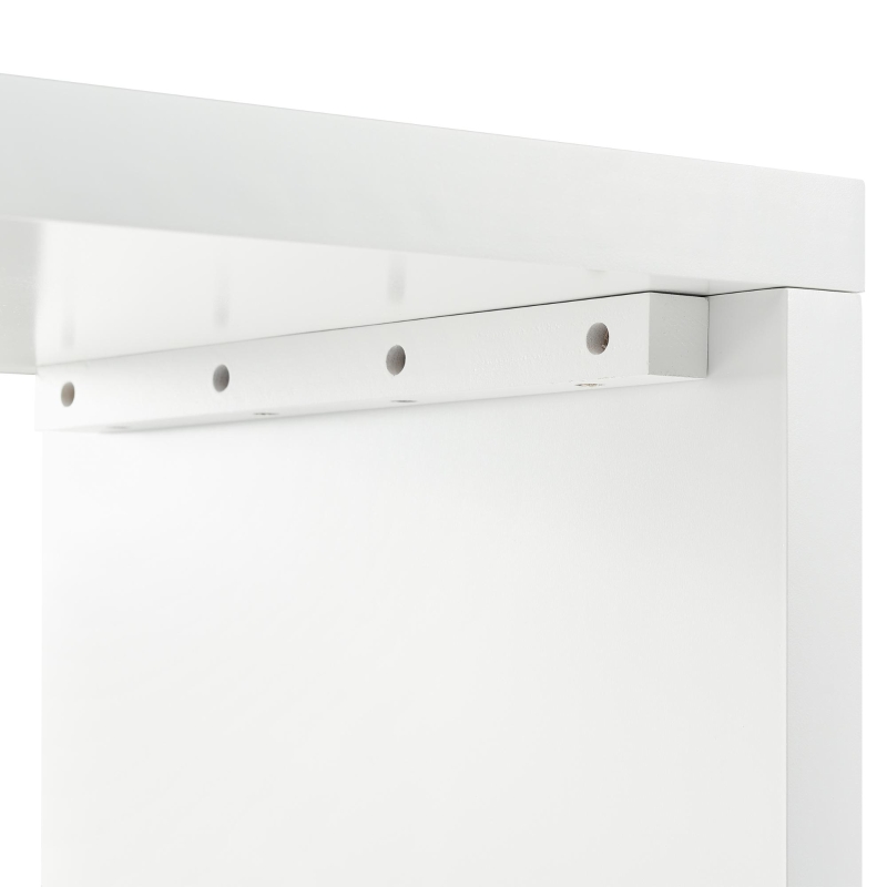 Coiffeuse avec table d'appoint, plateau pivotant (180°), sans miroir ni tabouret, Doré + Blanc