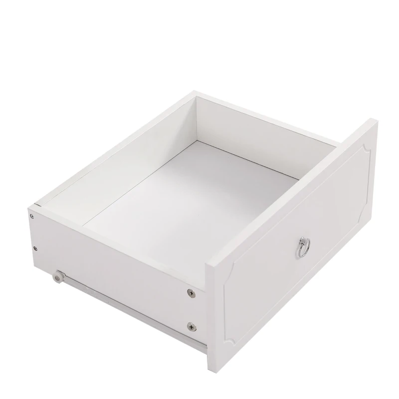 Comò con 6 Cassetti, Include uno specchio rimovibile, 100×50×132 cm,Bianco