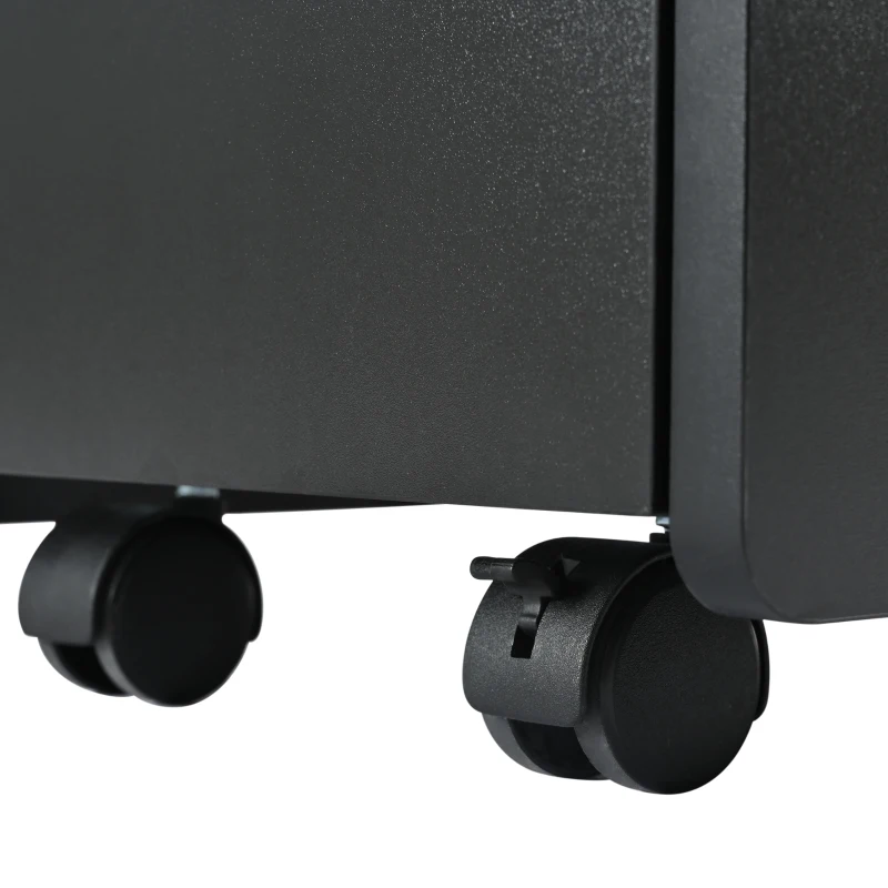 Multifunktionaler Beistellschrank mit Rollen, vielseitiger Aufbewahrungswagen für Wohnzimmer, Esszimmer und Schlafzimmer, 82 cm x 30 cm x 53 cm, Schwarz