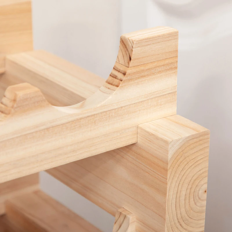 HOMCOM Raft din Lemn de Molid, Dulap pentru 96 Sticle cu 8 Rafturi, Greutate Maximă 100 kg, 114x28x113,5 cm, Lemn Natural