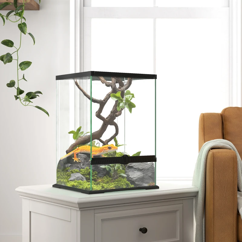 PawHut 40L Vivarium for Lizards, Frogs, Snakes, Turtles, Tortoises w/ Anti-Escape Design, Ventilation