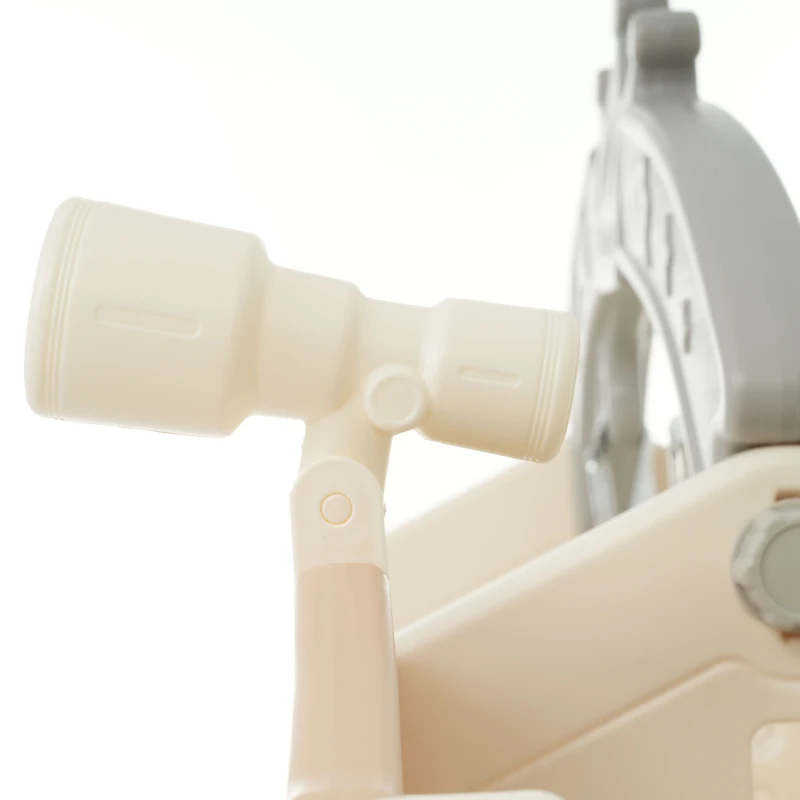 Ensemble de jeu multifonction 5-en-1 pour enfants avec balançoire, toboggan, échelle de grimpe, panier de basket et télescope, 157×145×121 cm, Marron + Blanc Antique