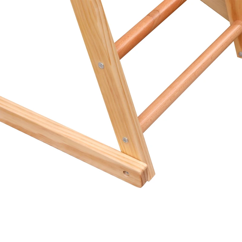 Cadre d'escalade multifonctionnel 7 en 1, échelle de corde, toboggan, filet, prises d'escalade, anneaux, maison-tente, 134×120×120 cm, Naturel