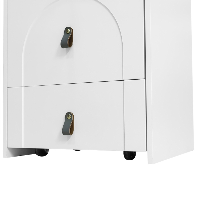 Schminktisch mit LED-Beleuchtung, 3 Schubladen und Spiegel, Multifunktionaler Aufbewahrungshocker, 50×40×115.6 cm, Weiß