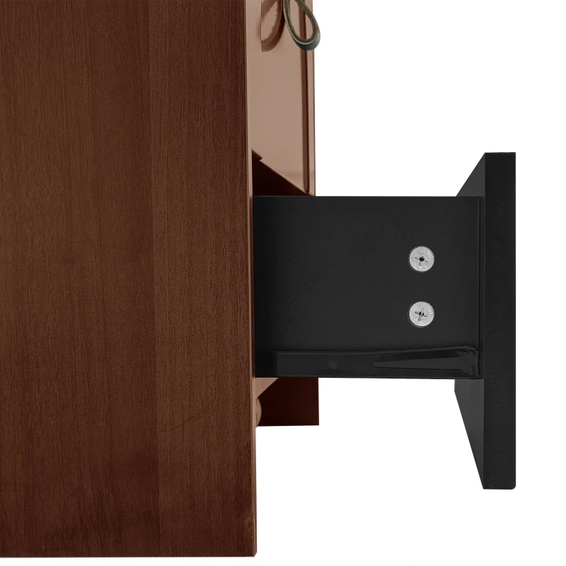 Schminktisch mit LED-Beleuchtung, Multifunktionaler Nachttisch mit Spiegel und 3 Schubladen, inkl. Make-up-Hocker, 50×40×115.6 cm, Schwarz+Braun