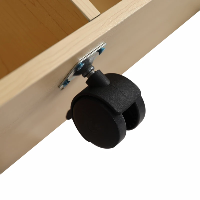 Schränke mit Regalfächern und Rollen, MDF + Spanplatte, flexibel kombinierbar, 222×34×95 cm, Weiß+Helleichefarbe