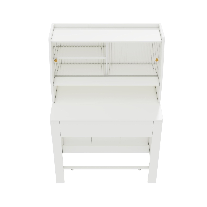 Ausziehbarer Esstisch mit Stauraum, Einweg-Ausziehtisch, Rechteckiger Multifunktionstisch, Esszimmer-Stauschrank, Coffee Lounge Tisch, Platzsparend, 52-132.5L×80B×120Hcm, Weiß