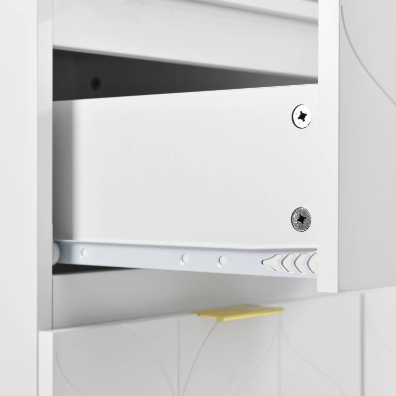 Coiffeuse avec table d'appoint, plateau pivotant (180°), sans miroir ni tabouret, Doré + Blanc