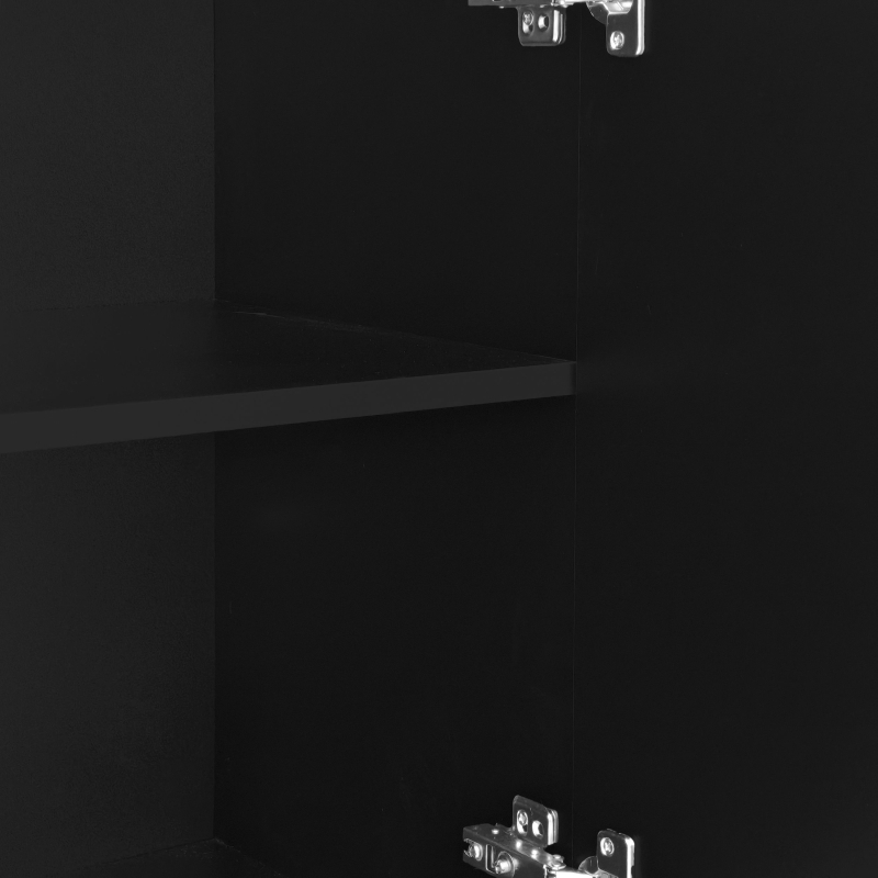 Credenza a goccia, con ante sagomate,  120×37,5×80,8 cm, Nero