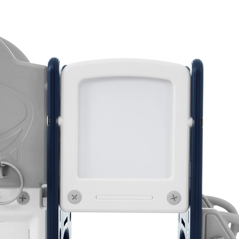 10-en-1 Toboggan pour enfants, Jouet d'escalade multifonction, Toboggan avec échelle d'escalade, Panier de basket, Jeu de golf, Jeu de lasso, Tableau de dessin, Rangement, Jumelles,172×165×95 cm, Bleu Antique