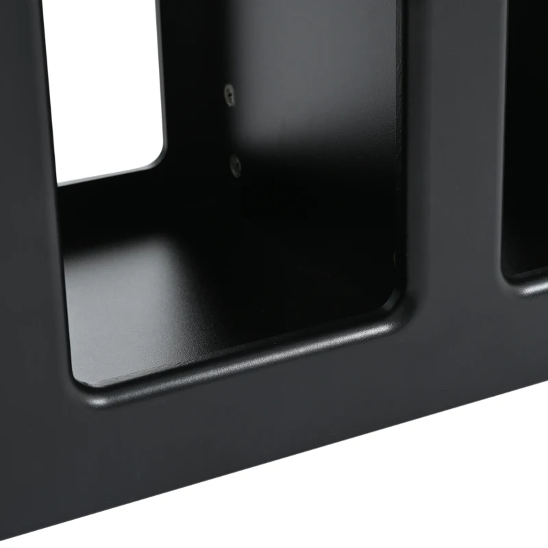 Armoire d'appoint multifonctionnelle avec roulettes, chariot de rangement polyvalent pour salon, salle à manger et chambre à coucher, design arrondi, 82 cm x 30 cm x 53 cm, Noir