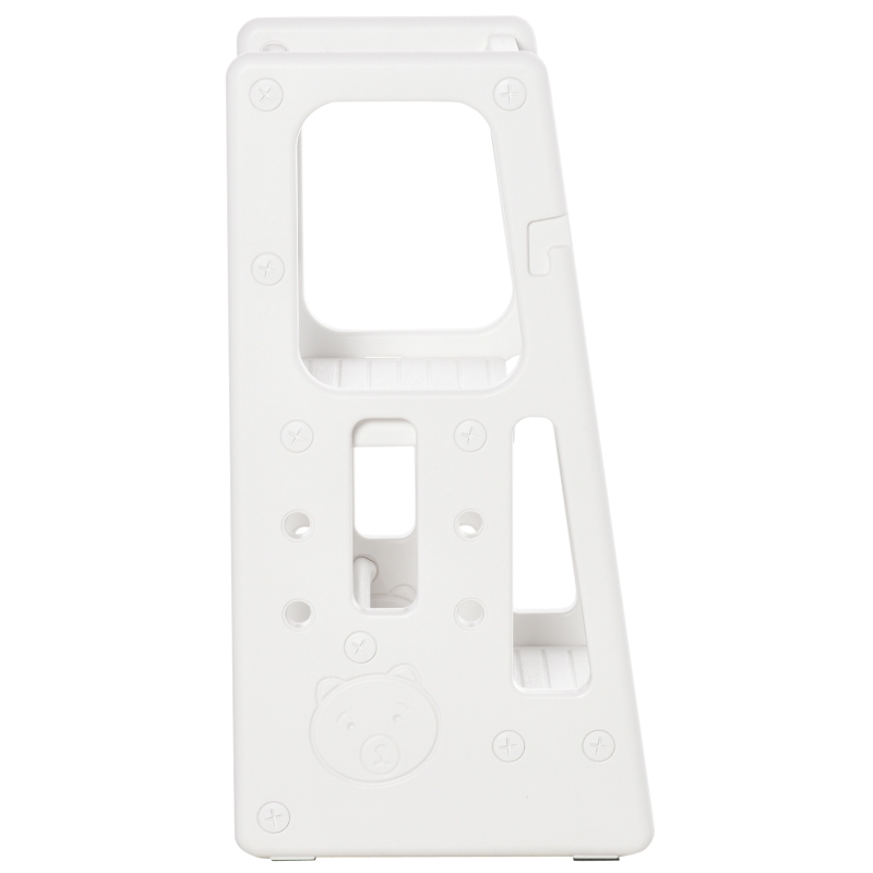 HOMCOM Torre de Aprendizagem para Crianças Banco Infantil com Altura Ajustável em 3 Posições e Plataforma Antiderrapante para Cozinha Sala de Jantar Casa de Banho 47x47x90cm Branco