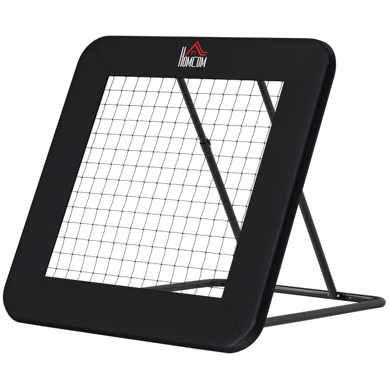 HOMCOM Rebounder Pliabil și Reglabil pentru Fotbal, Baseball și Volei, Plasă de Fotbal, 128x118x108-120 cm, Negru