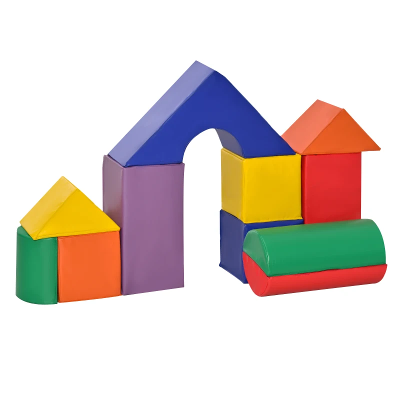 HOMCOM Große Spielklötze für Kinder, 11-teiliges Set, für Kinder 1-3 Jahre, Schaumstoff, Bunt(m-11)