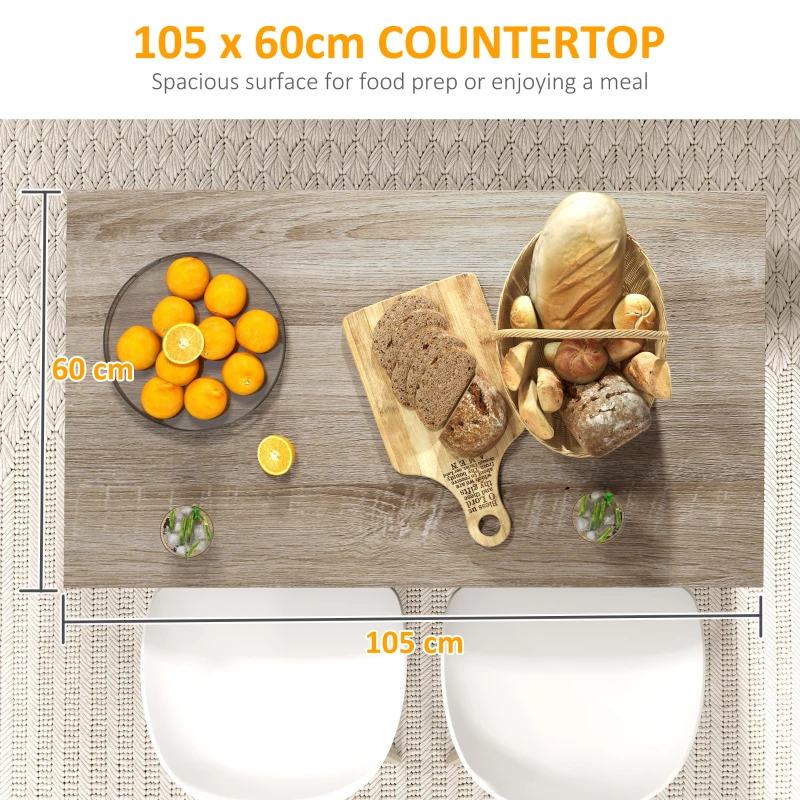Homcom Insula Bucatarie 105×60 cm – Carucior Bar Multifunctional cu Sertar