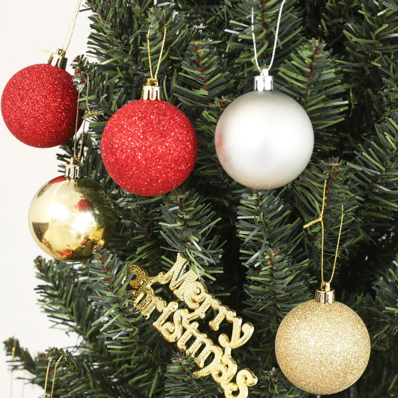 HOMCOM Brad Artificial de Crăciun cu 538 Ramuri, Brad de Crăciun Îngust și Spațios cu Bază de Oțel, Ø55x225 cm, Verde