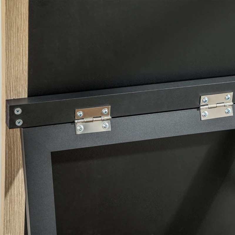 HOMCOM Espelho de Pé 37x157 cm Espelho de Corpo Inteiro com Estrutura de MDF e Suporte Branco e Madeira Clara