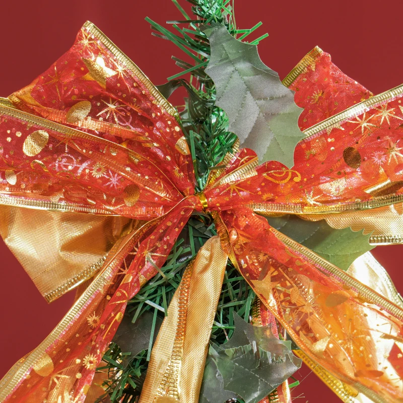 HOMCOM Árvore de Natal Dobrável 150 cm Árvore de Natal Artificial com Luzes LED e Decorações Pré-Instaladas Ø50x150 cm Verde