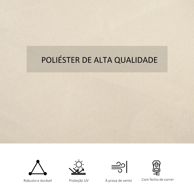 Outsunny 4 Paredes Laterais para Tenda 352x205 cm Laterais para Tenda Universal com Ganchos e Argola em C para Jardim Terraço Bege