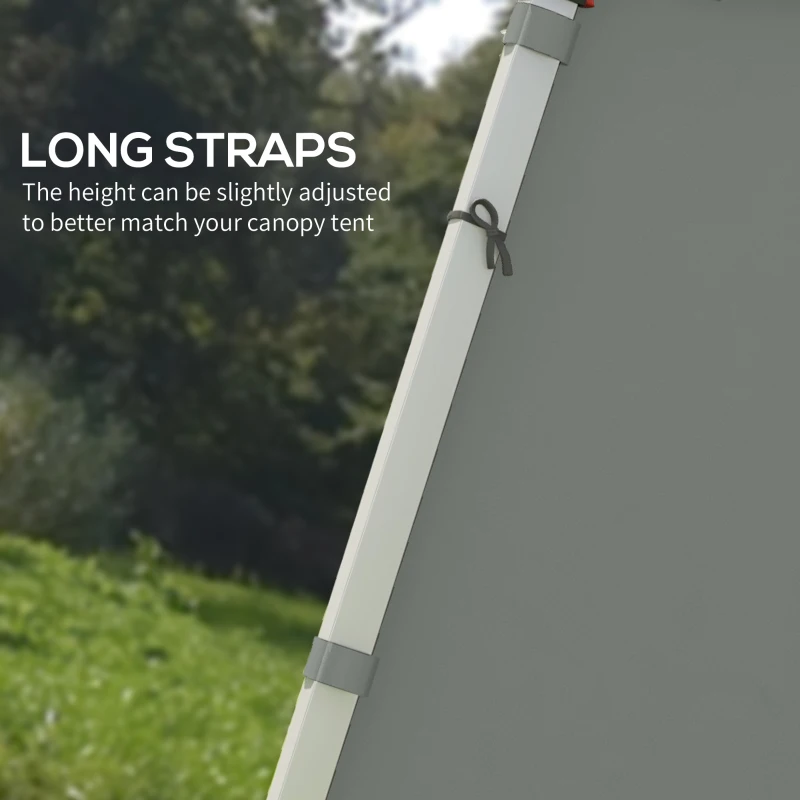 Outsunny Panouri Laterale pentru Foisor cu Usi cu Fermoar, pentru Foisoare Pliabile de 3x3(m) sau 3x6m, Gri Inchis