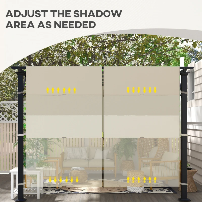 Outsunny Acoperiș pentru Foișor Pergolă 3x3 m din Poliester cu Buzunare și Curele, 488x122 cm, culoare Kaki
