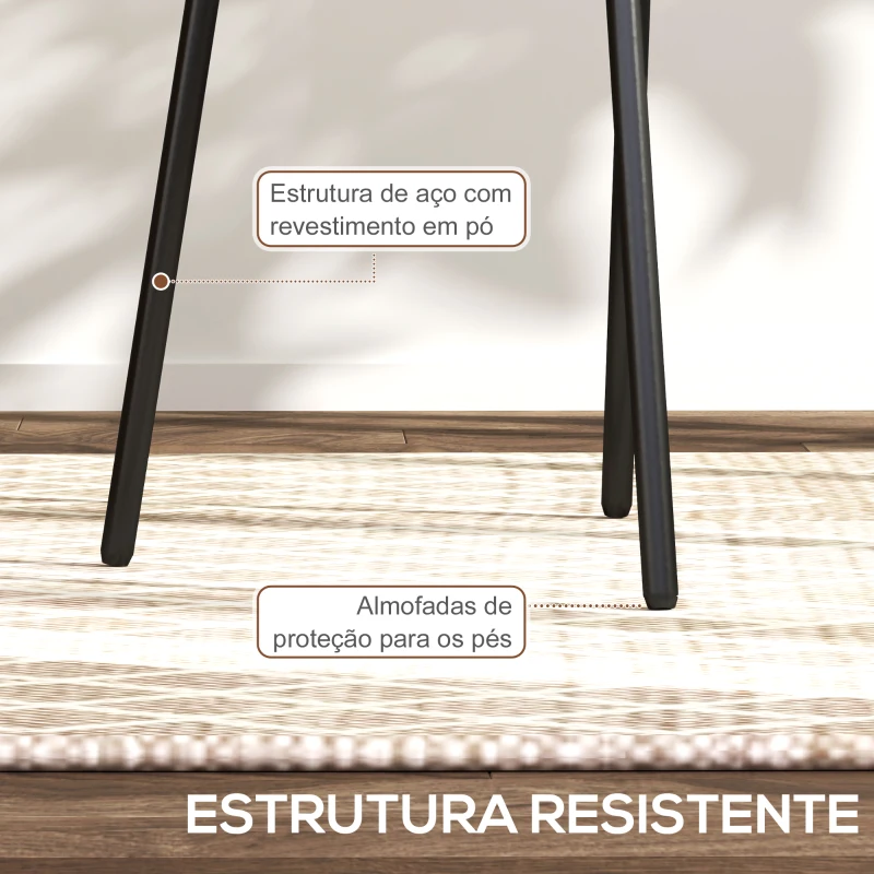 HOMCOM Conjunto de 2 Cadeiras de Sala de Jantar Cadeiras de Cozinha com Encosto em Vime Sintético 44x54x87 cm Verde e Preto