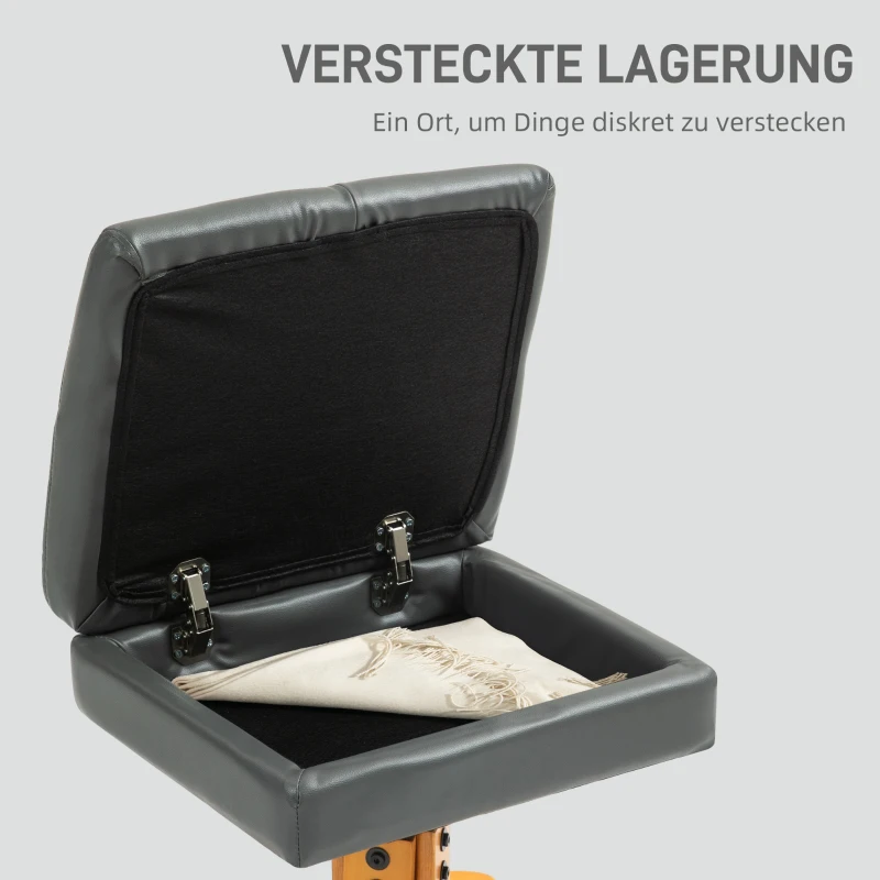 HOMCOM Masażer z taboretem, regulowane oparcie, port USB do ładowania, wygląd skórzany, do 150 kg, ciemnoszary