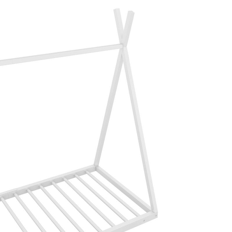 Letto per bambini con forma a triangolo, senza materasso，90×200 cm, Bianco