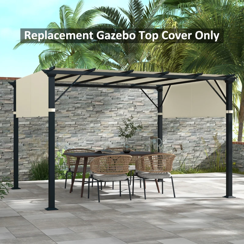 Outsunny 2 Pcs UV Protection Pergola Replacement Canopy, Pergola Shade Cover, Easy to Install, for 3 x 3(m) Pergola, Cream White